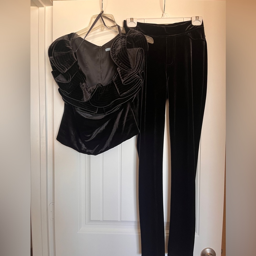 Elegant Black 2pc. Velvet Set